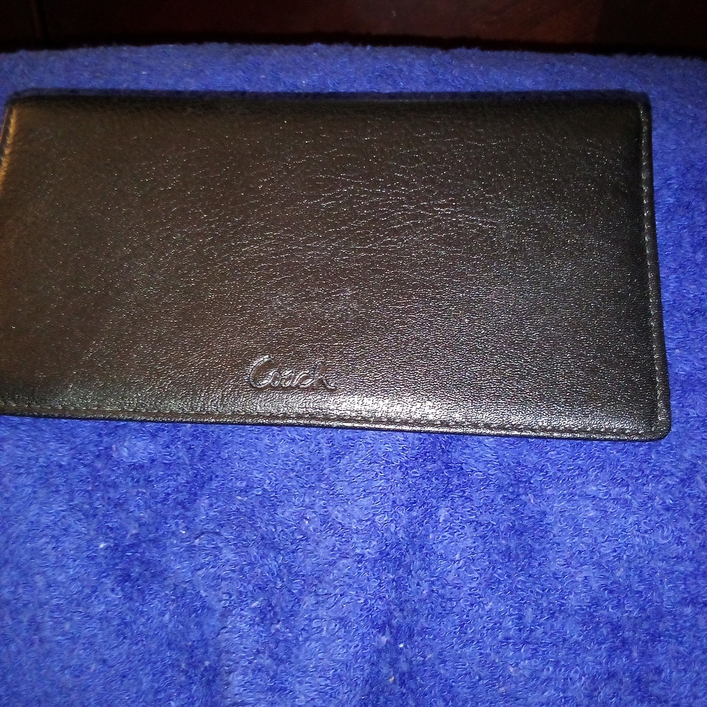 Coach Midnight Black Checkbook Holder